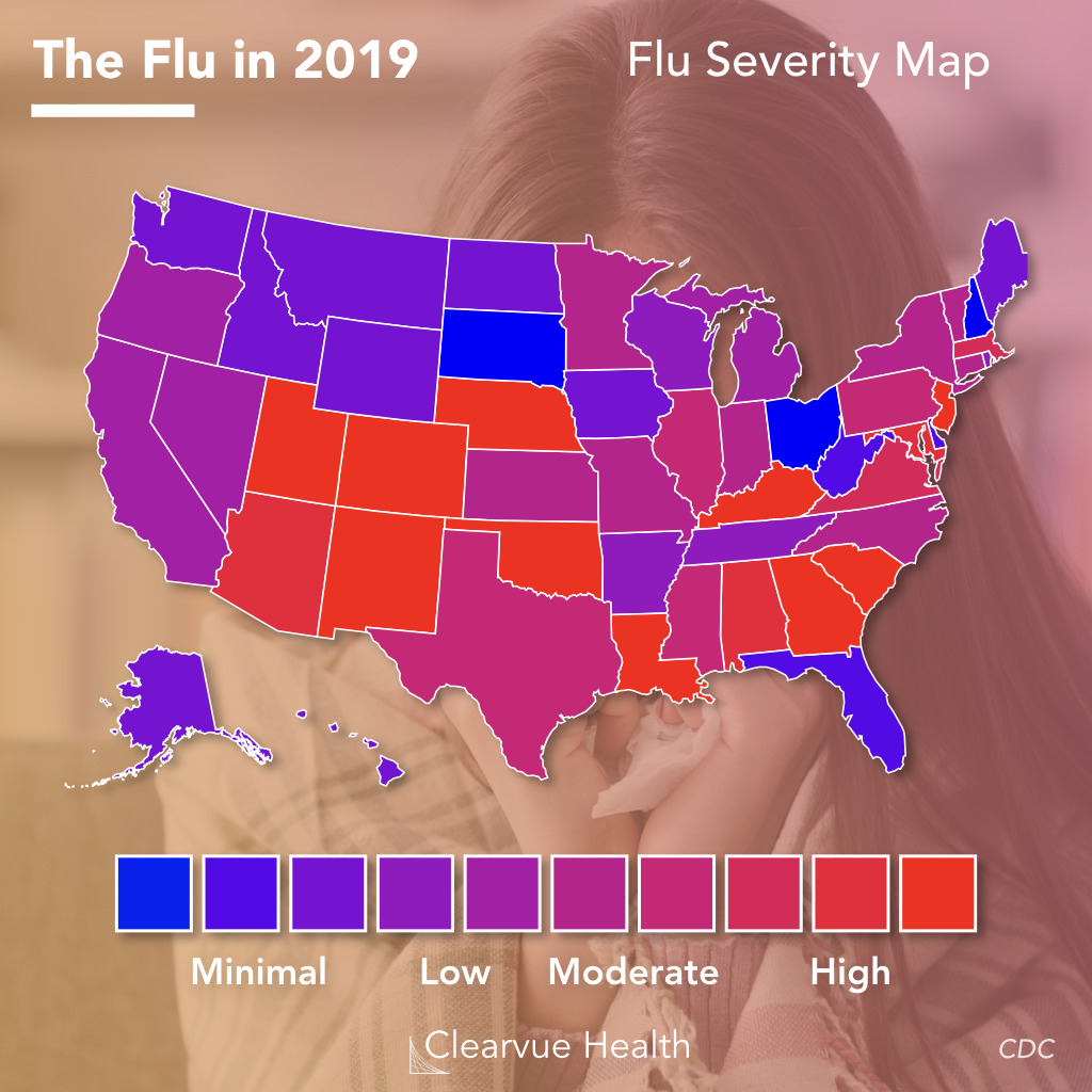map of flu severity as of 2019