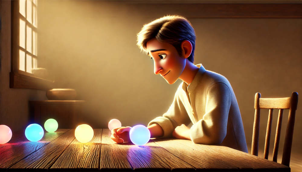 a man watching orbs representing safety events