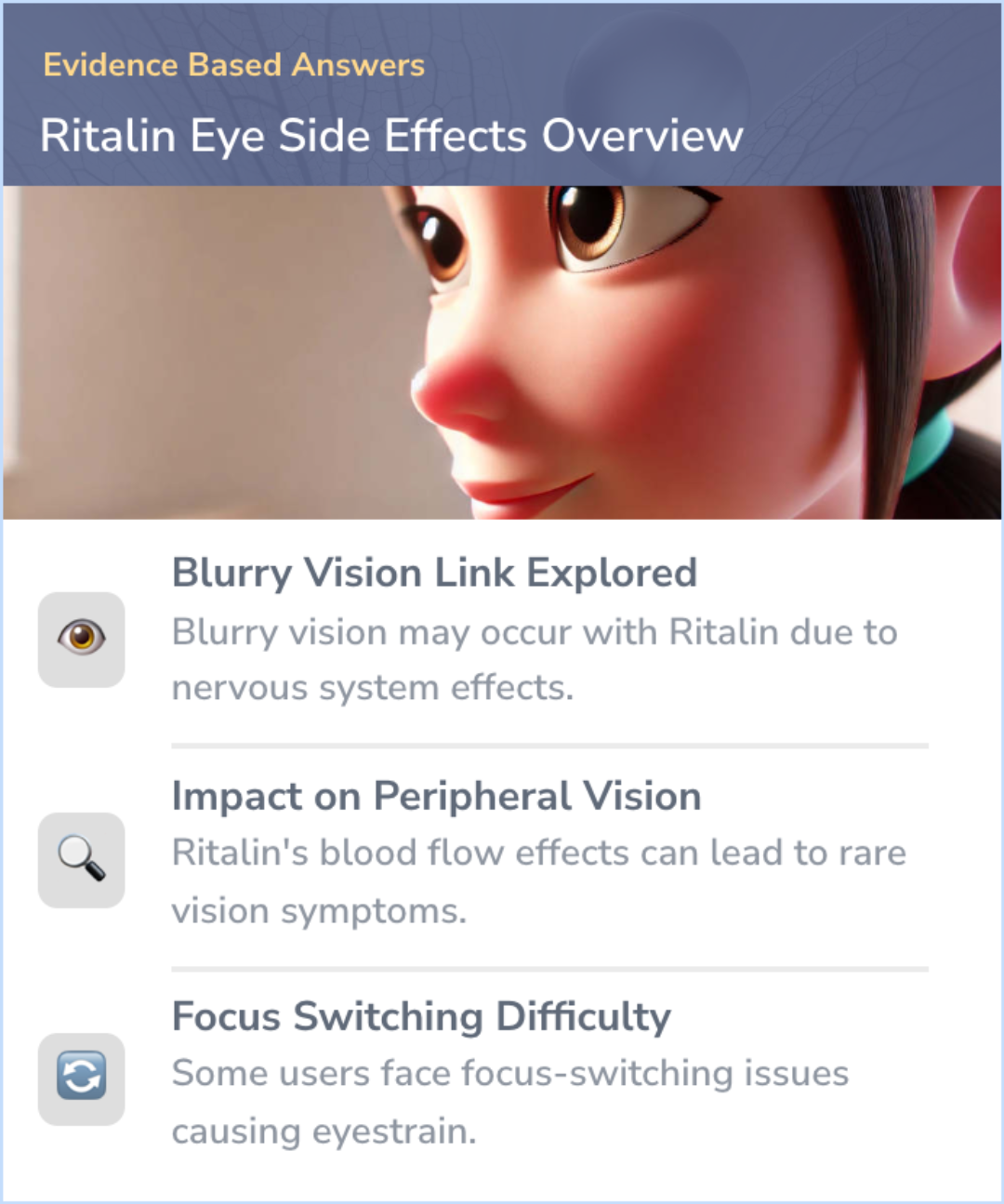 An infographic on Is Ritalin bad for your eyes?