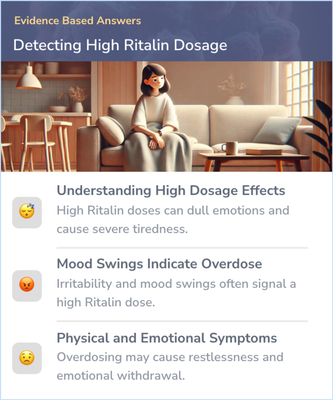 An infographic on How do you know if Ritalin is too high?