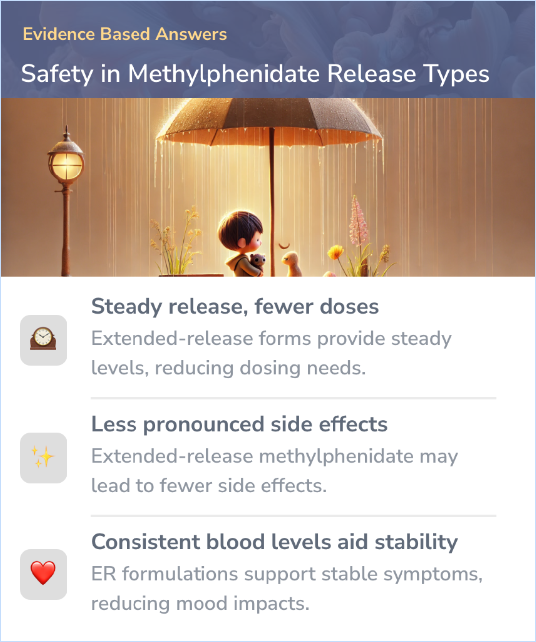 An infographic on Are certain types of methylphenidate safer?