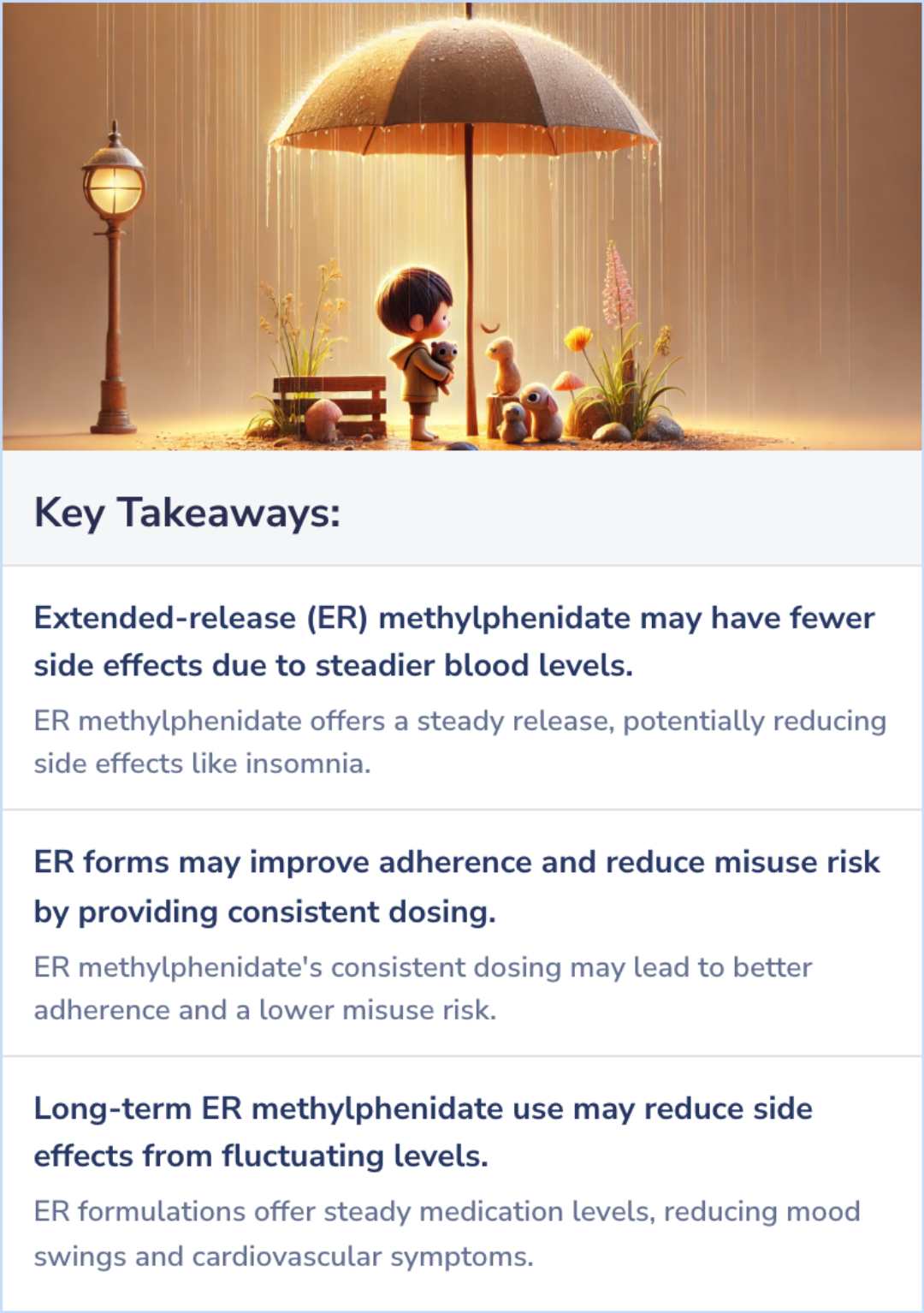 Key Takeaways for Are certain types of methylphenidate safer?