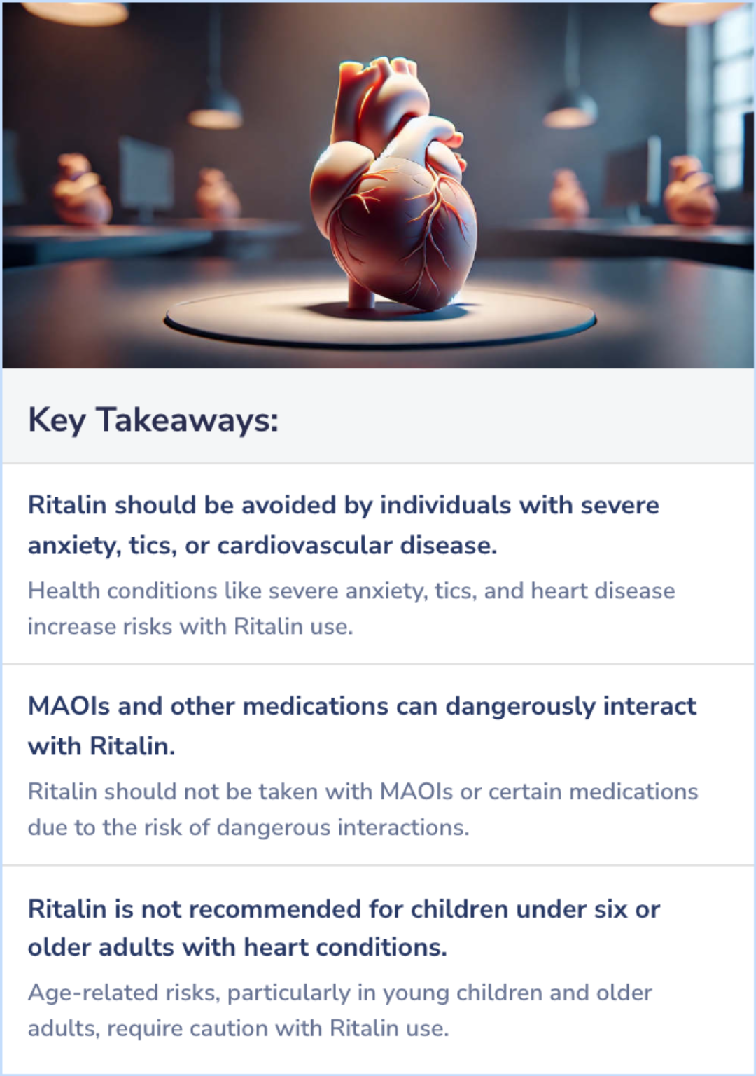 Key Takeaways for Ritalin Contraindications