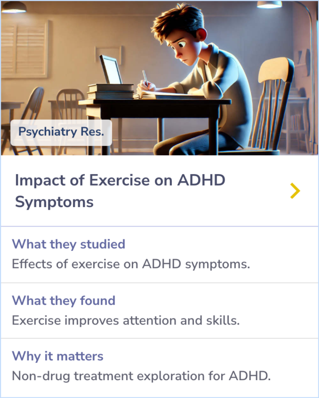 Visual Summary for Effects of physical exercise on attention deficit and other major symptoms in children with ADHD: A meta-analysis