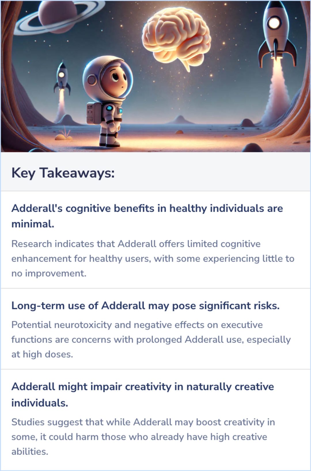 Key Takeaways for Can Adderall Negatively Impact Cognition?