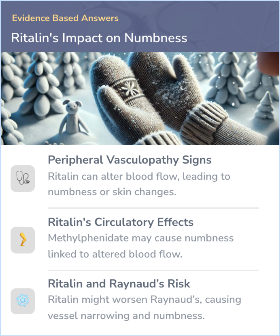 An infographic on Can Ritalin cause numbness?