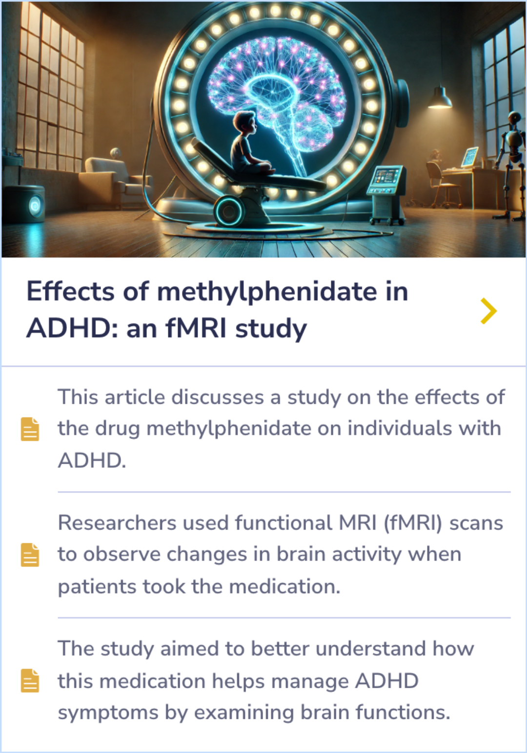 Summary Card comparing motor timing deficits in ADHD boys and community hyperactive boys, highlighting the impact of methylphenidate.