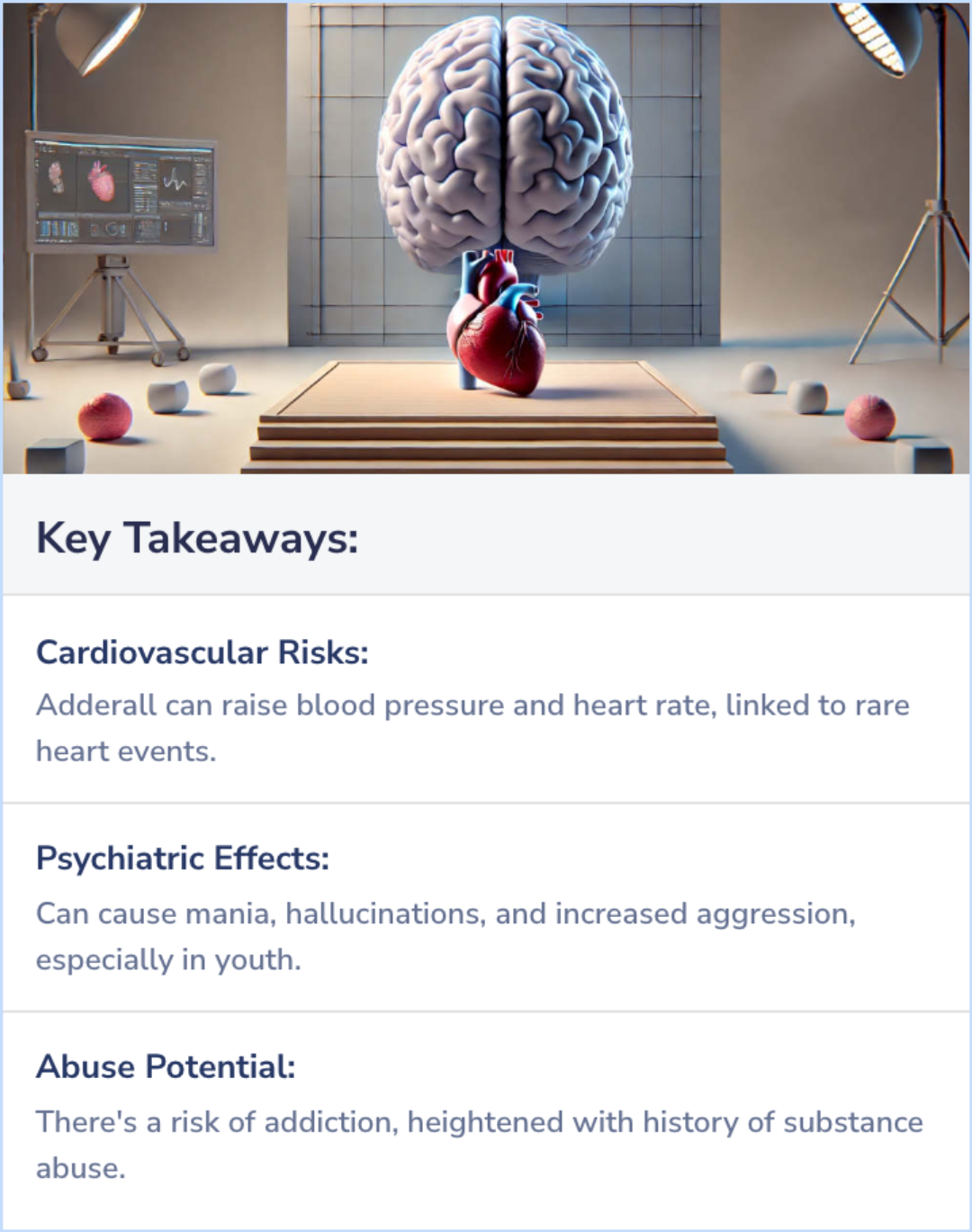 Key Takeaways for Cardiovascular and Psychiatric Risks of Adderall
