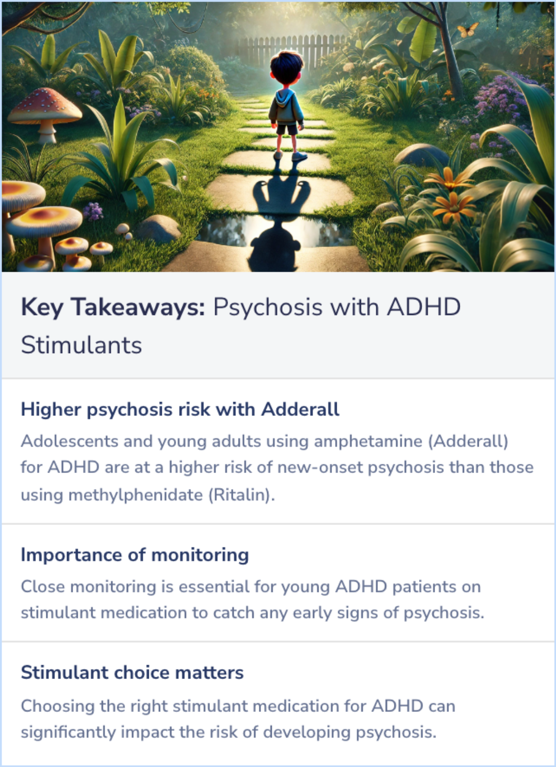 Key Takeaways for Psychosis with Methylphenidate or Amphetamine in Patients with ADHD