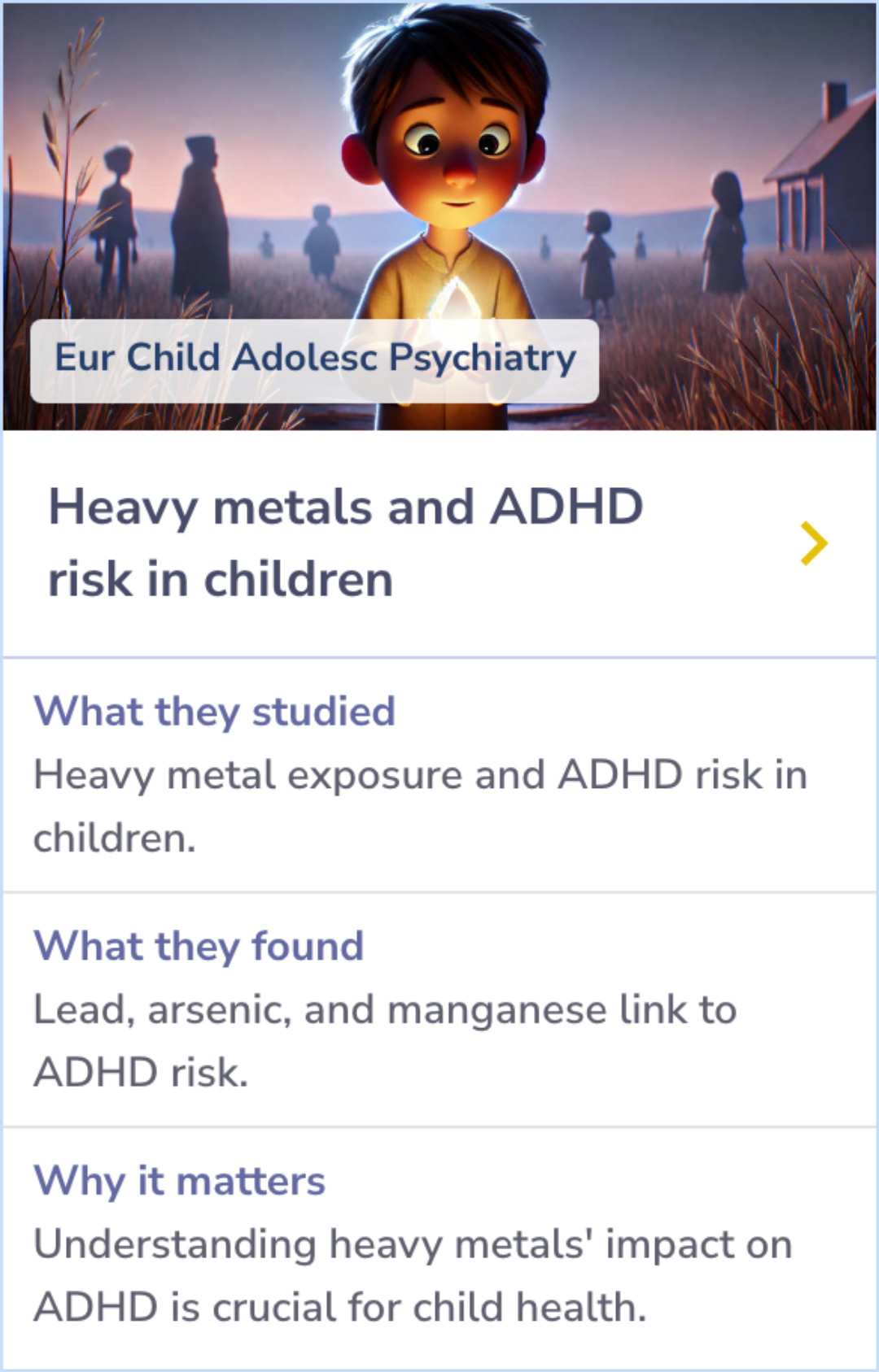 Visual Summary for Association between heavy metals exposure and risk of attention deficit hyperactivity disorder (ADHD) in children: a systematic review and meta-analysis