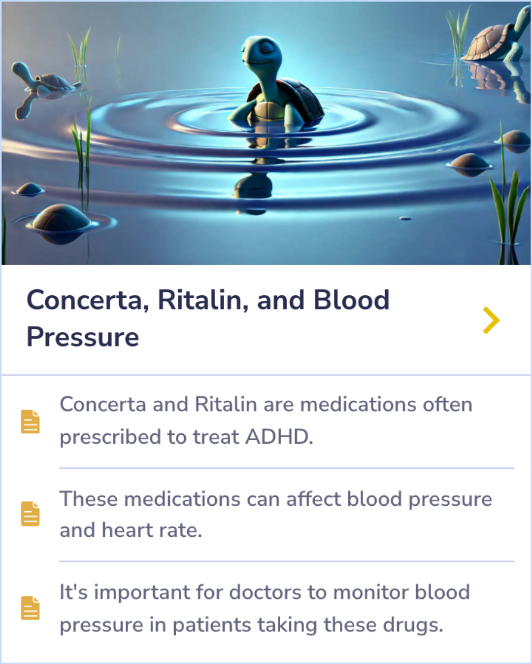Summary Card detailing how Ritalin is absorbed in the gastrointestinal tract, focusing on the role of the small intestine and differences between tablet types.