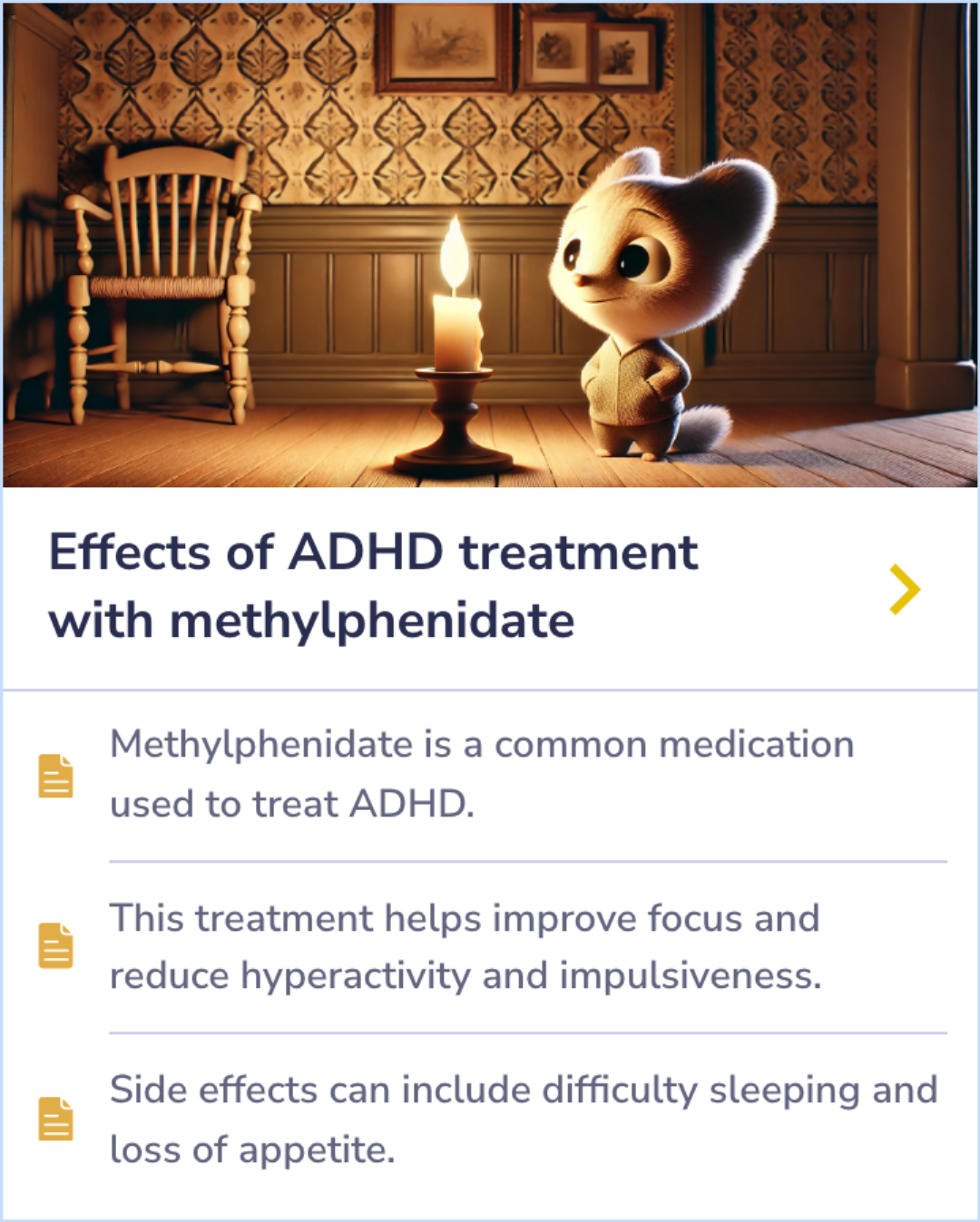 A summary card describing a crossover trial of methylphenidate hydrochloride in children with hyperactivity and pervasive developmental disorders, detailing study methods and outcomes.