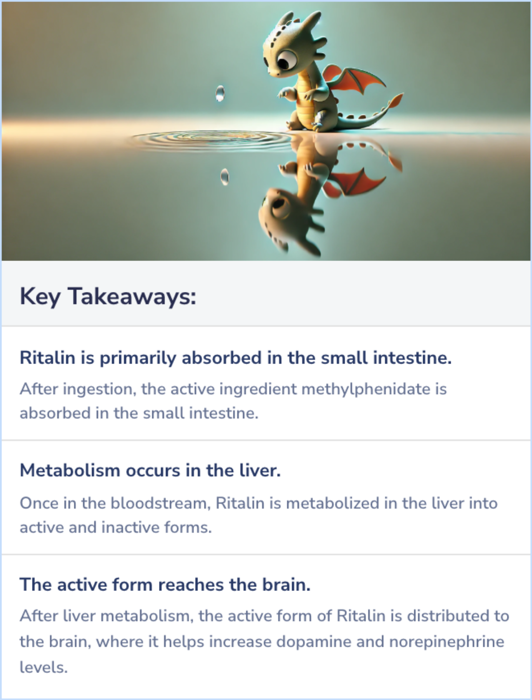 Key Takeaways for How Ritalin is absorbed by your body