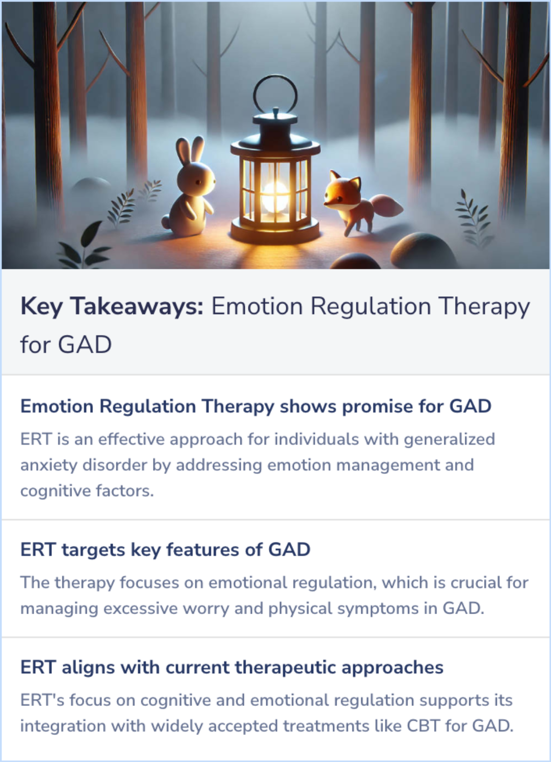 Key Takeaways for Emotion Regulation Therapy for Generalized Anxiety Disorder