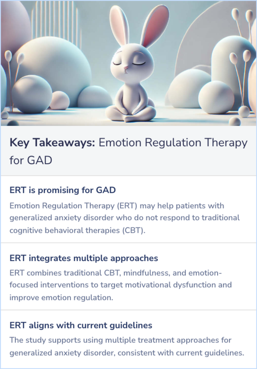 Key Takeaways for Emotion Regulation Therapy for Generalized Anxiety Disorder