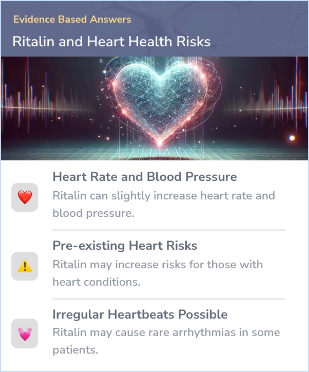 An infographic on Can Ritalin cause an irregular heartbeat?