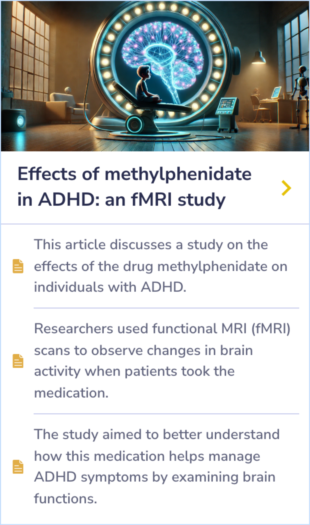 Summary Card comparing motor timing deficits in ADHD boys and community hyperactive boys, highlighting the impact of methylphenidate.