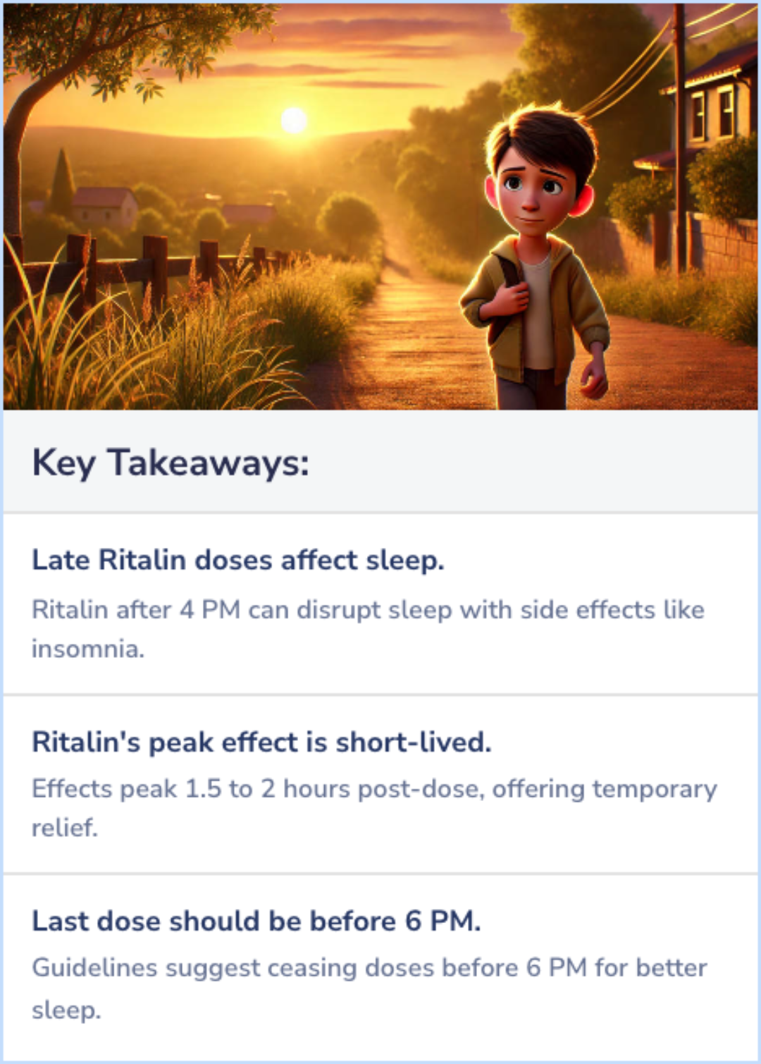 Key Takeaways for Should I take Ritalin after 4PM in the afternoon?