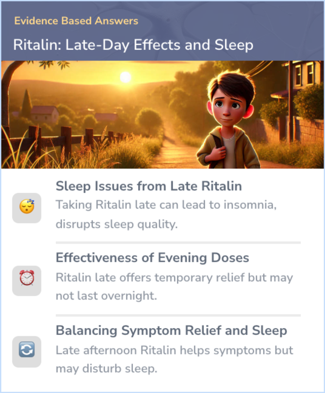 An infographic on Should I take Ritalin after 4PM in the afternoon?