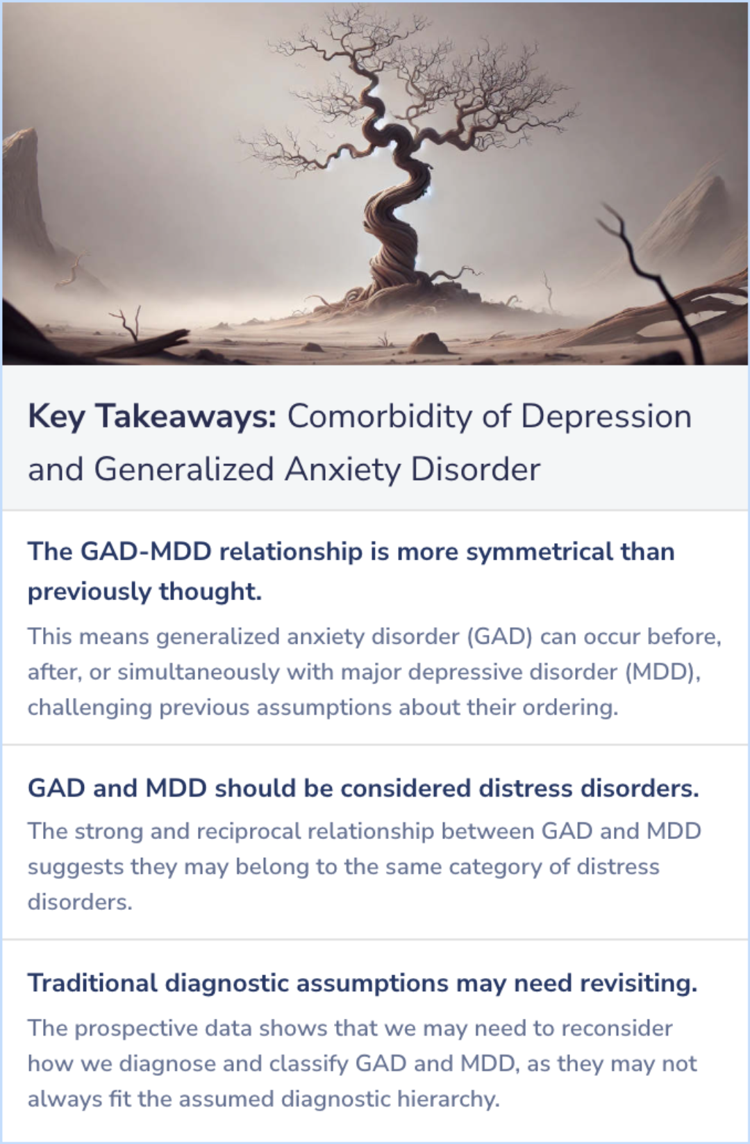 Key Takeaways for Depression and generalized anxiety disorder: cumulative and sequential comorbidity in a birth cohort followed prospectively to age 32 years