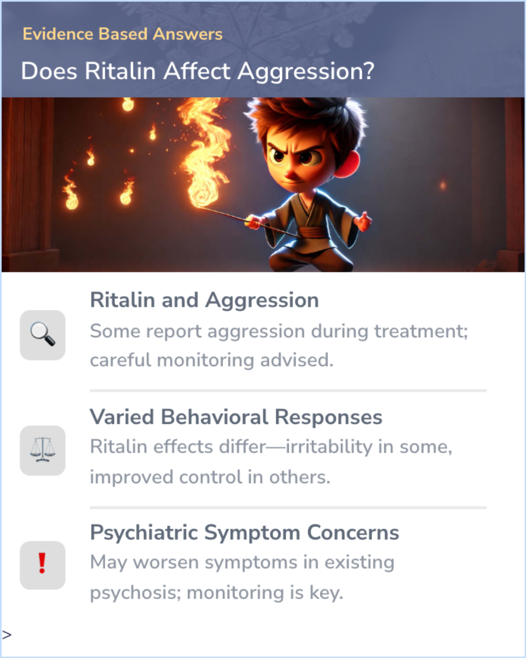 An infographic on Can Ritalin cause anger issues?