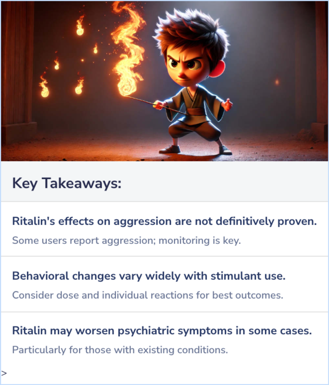 Key Takeaways for Can Ritalin cause anger issues?