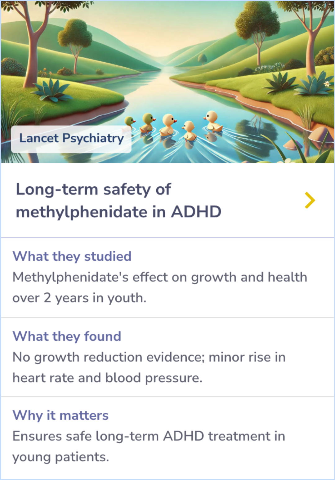 Visual Summary for Long-term safety of methylphenidate in children and adolescents with ADHD: 2-year outcomes of the Attention Deficit Hyperactivity Disorder Drugs Use Chronic Effects (ADDUCE) study