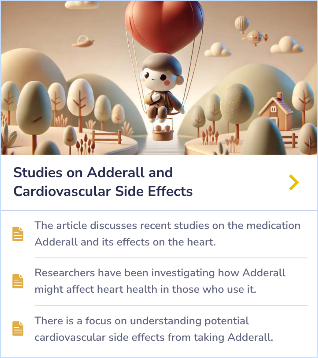 Summary card discussing how to handle missed doses of Adderall and the importance of keeping a regular dosing schedule, with advice to consult a doctor for personalized adjustments.