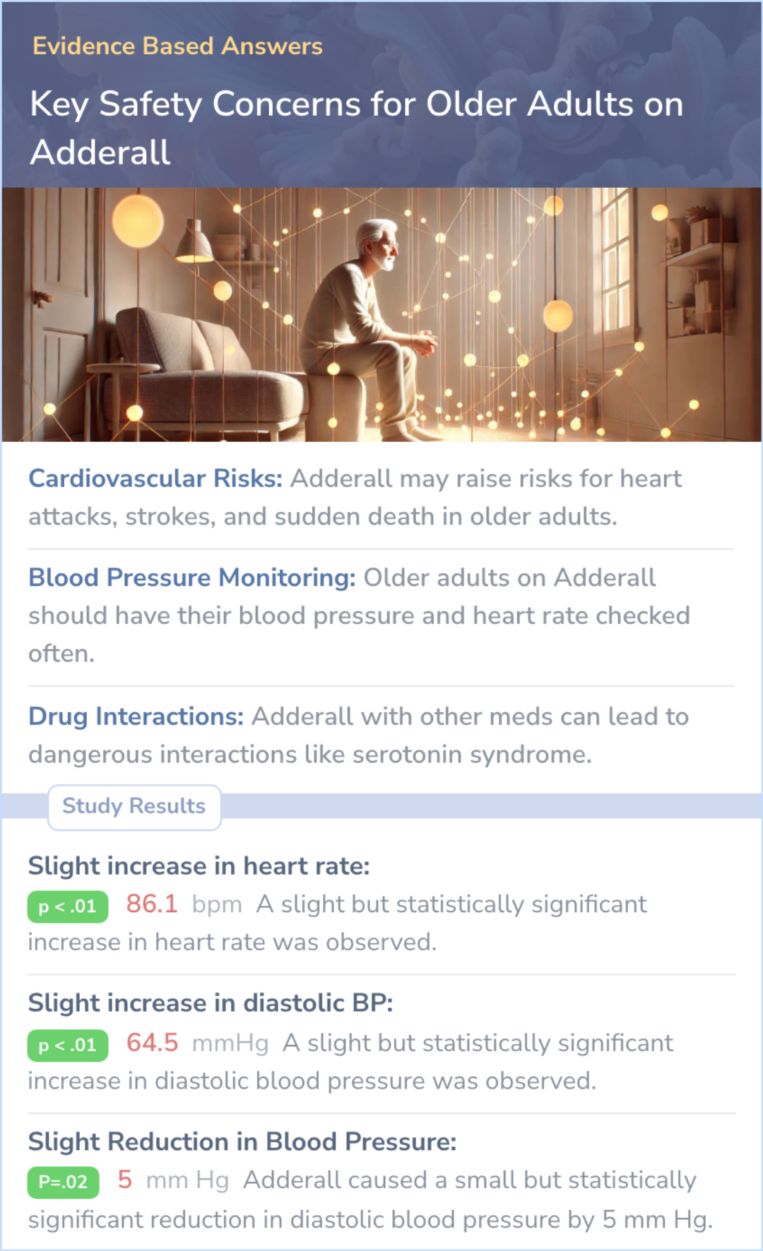 An infographic on Is Adderall Safe for Older Adults?