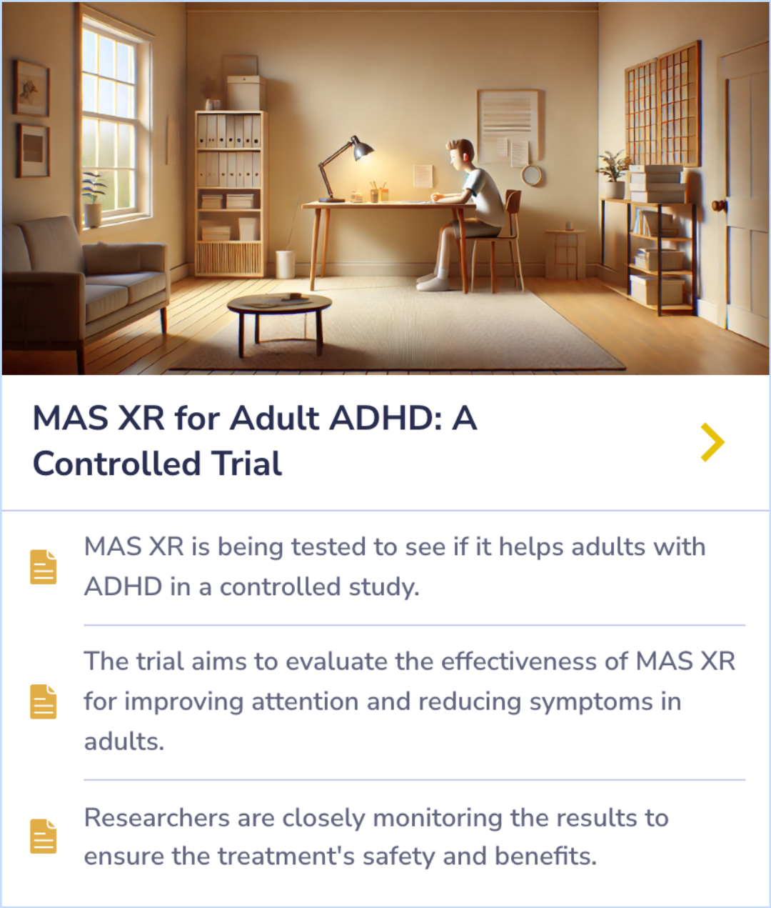 A Summary Card assessing the effectiveness and risks of stimulant medications like Adderall compared to nonstimulants for managing ADHD symptoms.