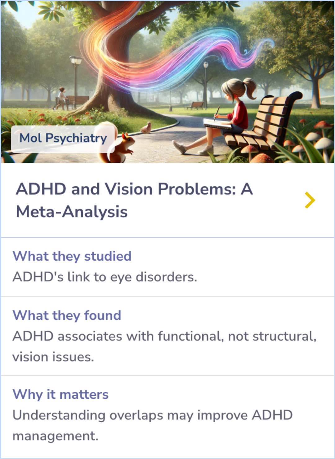 Visual Summary for Association between ADHD and vision problems. A systematic review and meta-analysis
