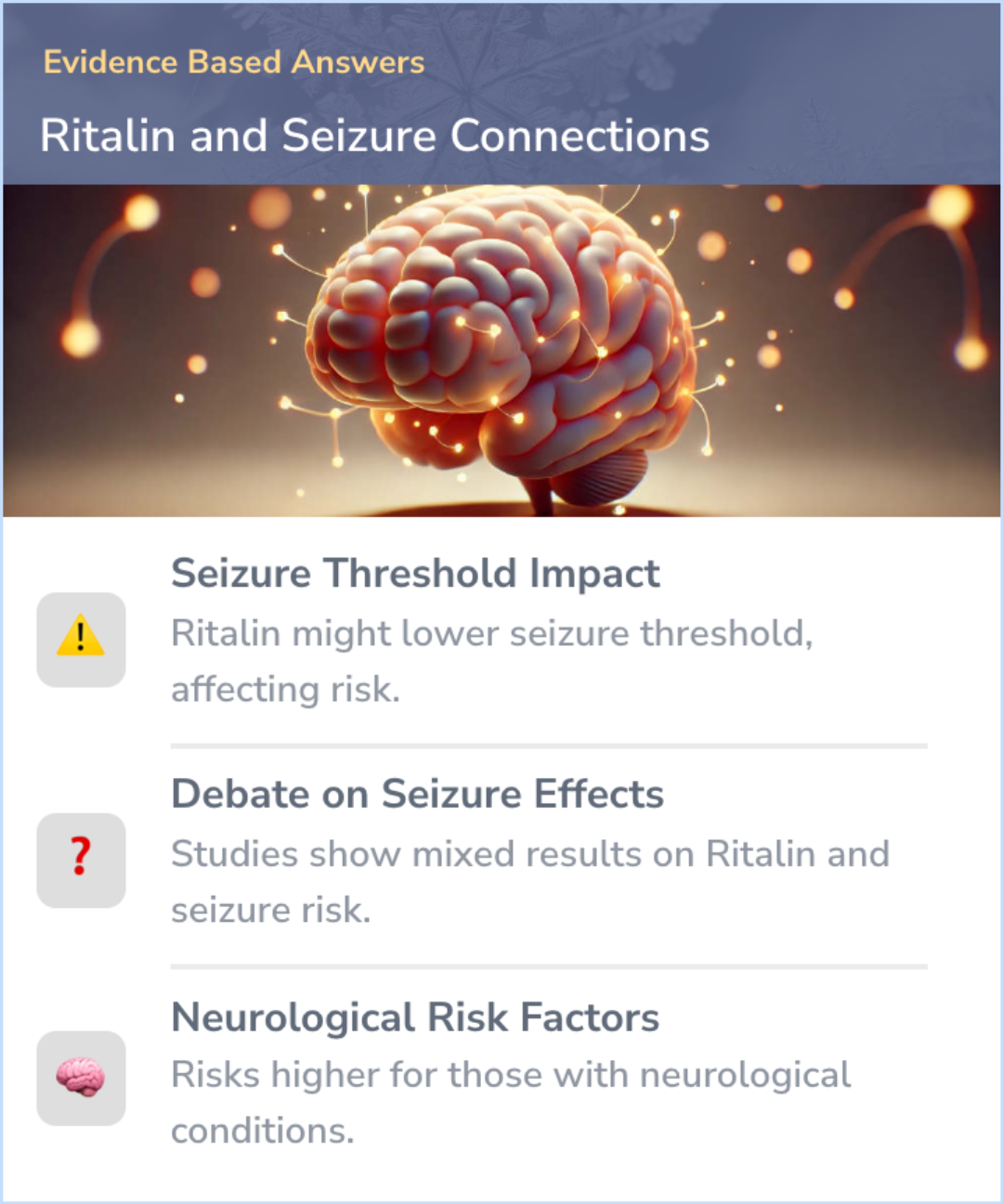 An infographic on Can Ritalin cause a seizure?