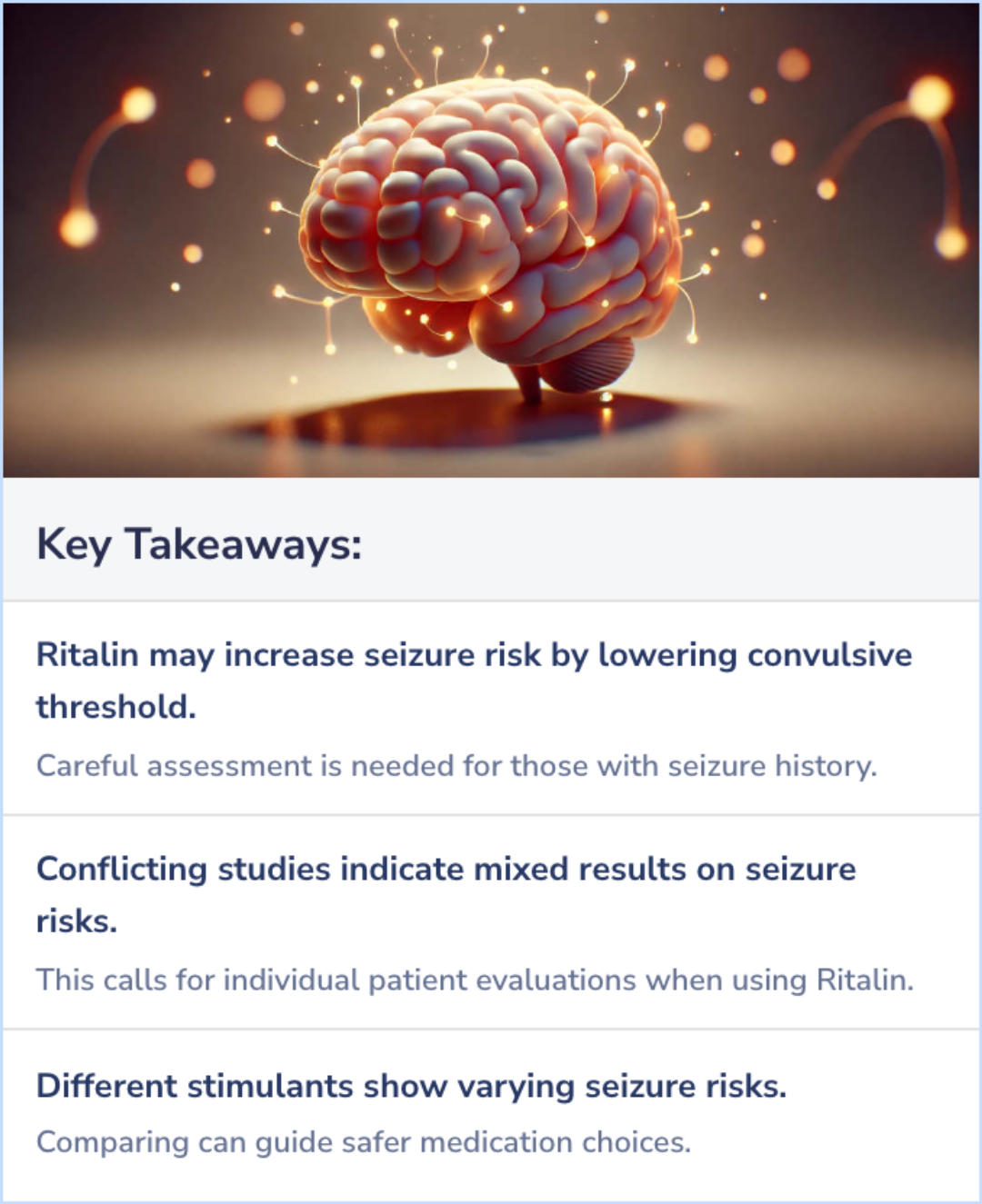 Key Takeaways for Can Ritalin cause a seizure?