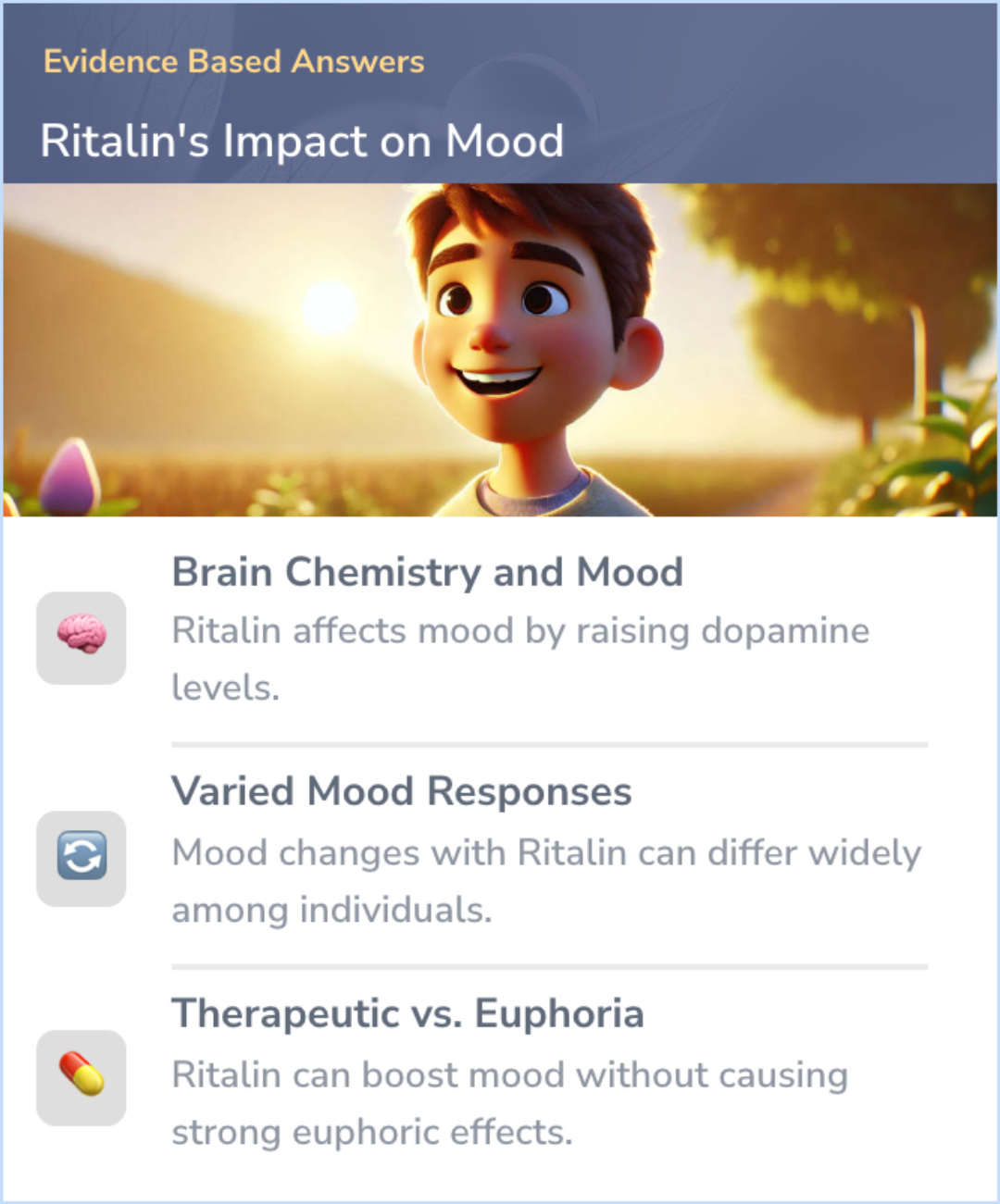 An infographic on Will Ritalin put me in a good mood?