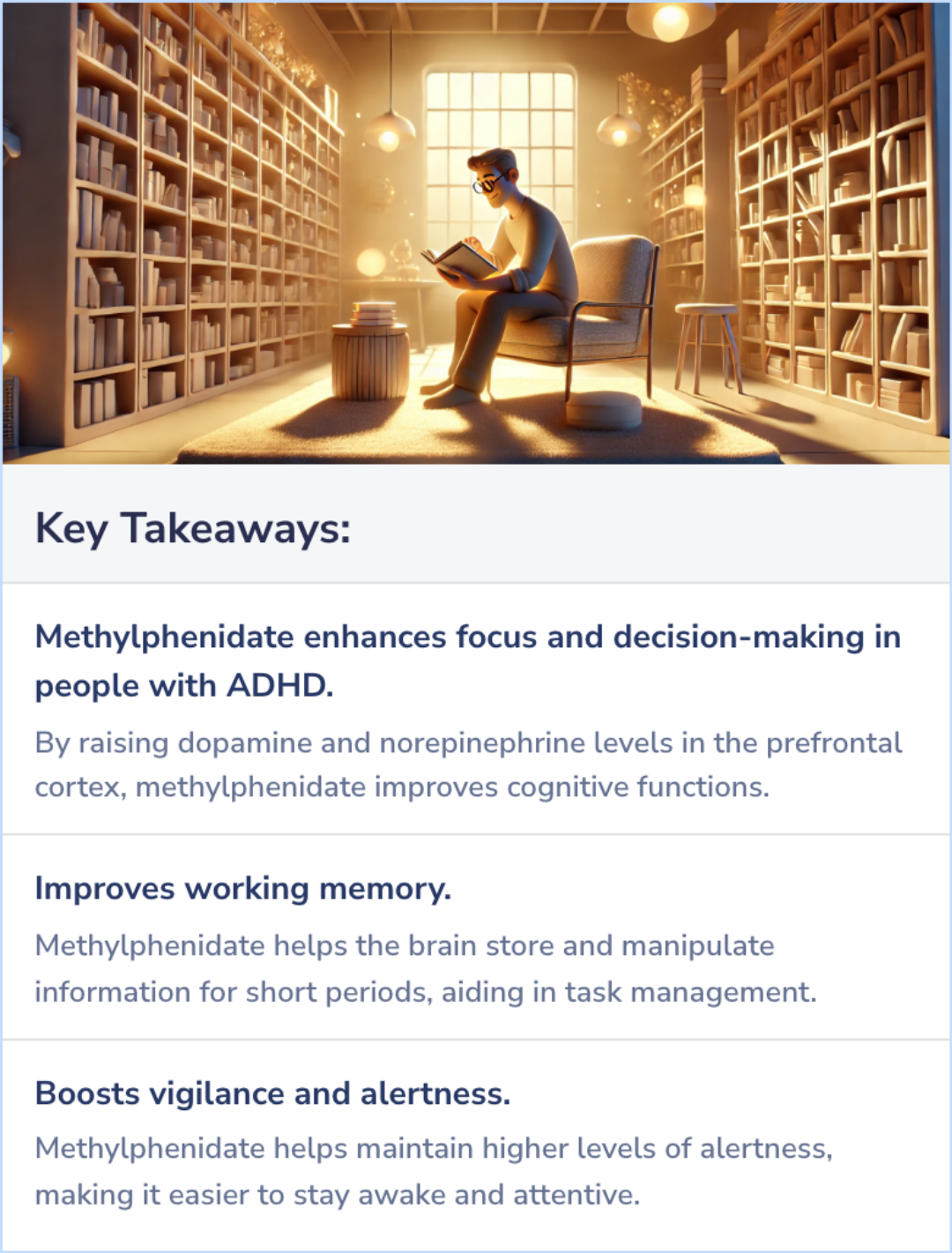 Key Takeaways for How ritalin affects cognition, vigilance, and memory