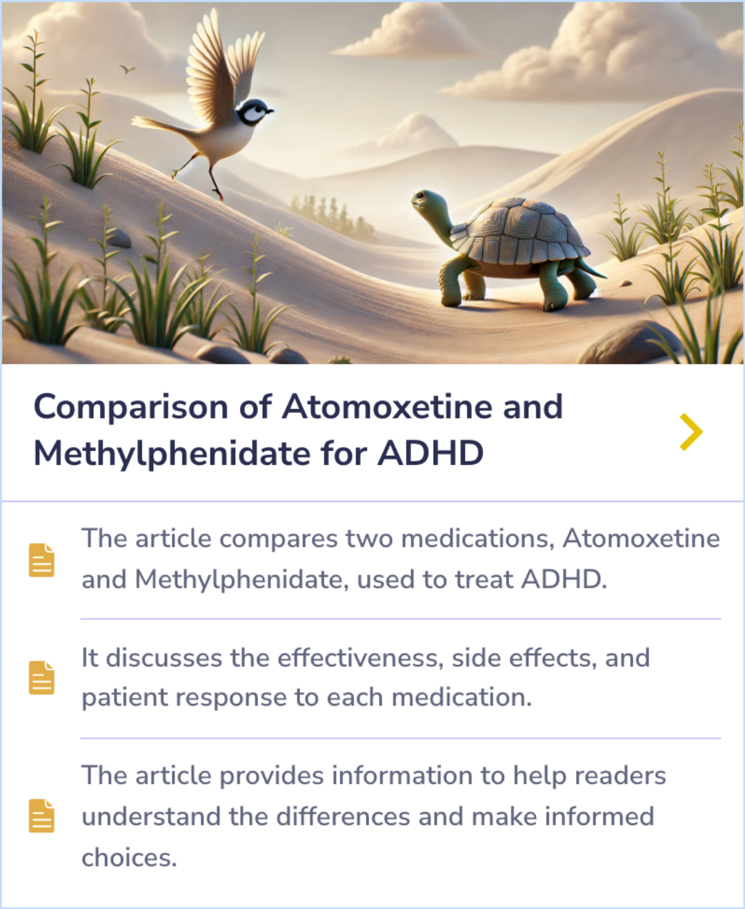 Summary Card outlining a study analysis on the effects of methylphenidate for ADHD in children and adolescents. It combines data from multiple trials and includes ratings from teachers, parents, and observers to assess the drug's benefits and risks using the GRADE method.