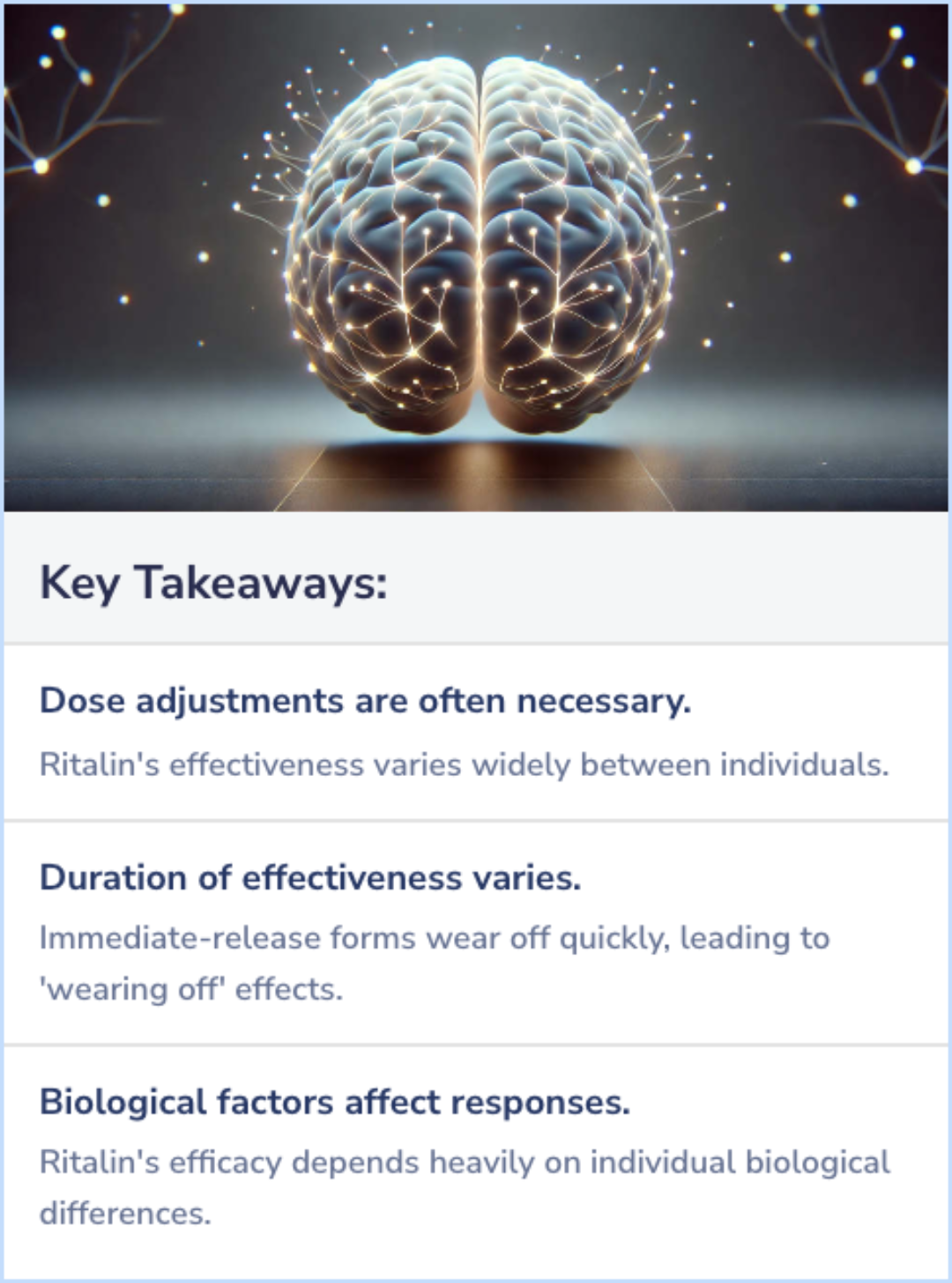 Key Takeaways for Why does it feel like my Ritalin is not working?