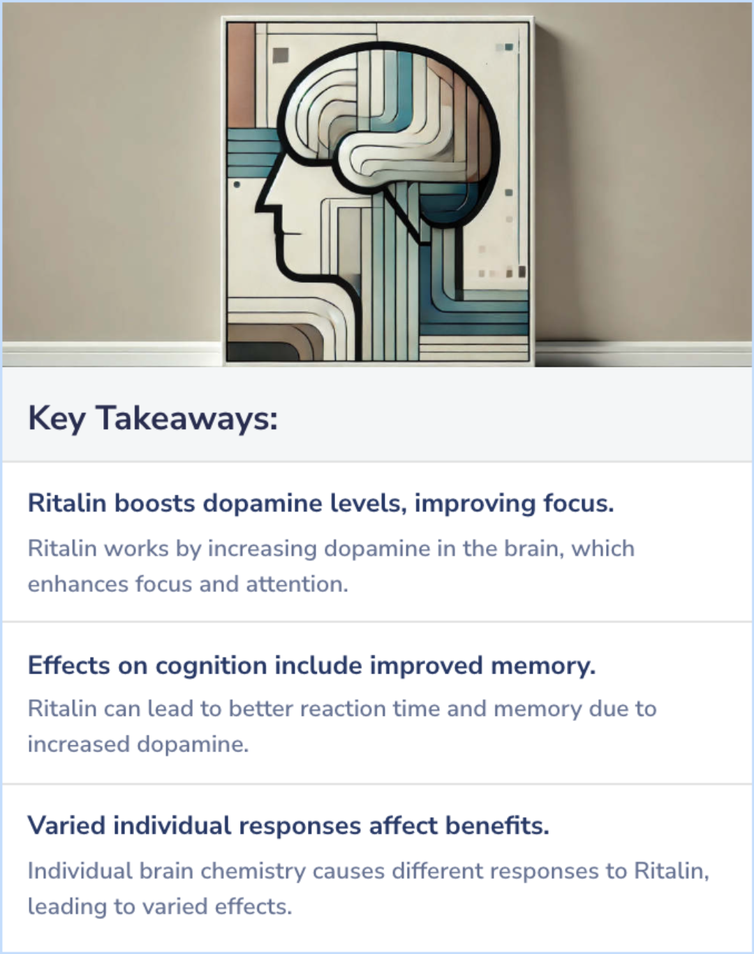 Key Takeaways for What are the neurological effects of Ritalin?