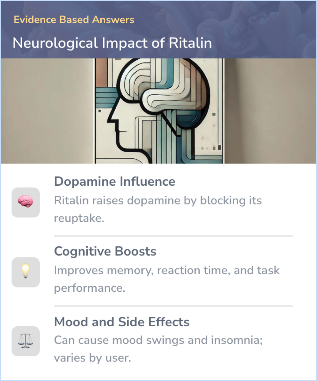 An infographic on What are the neurological effects of Ritalin?