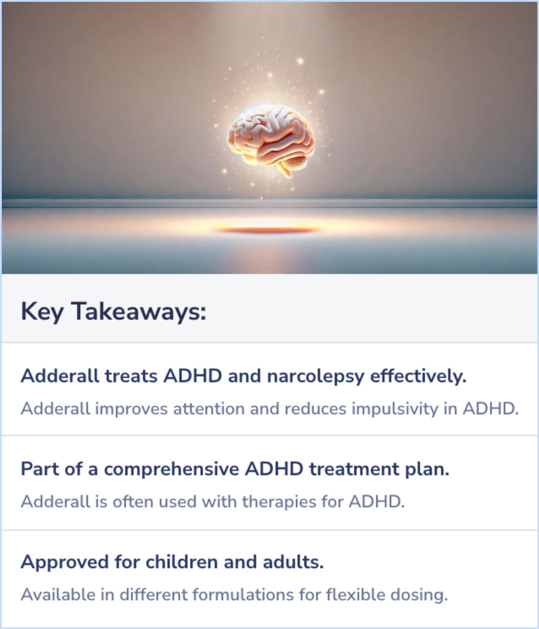 Key Takeaways for Adderall Indications