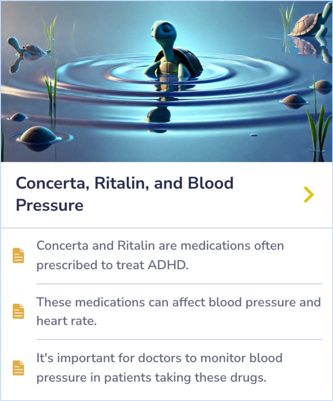 Summary Card detailing how Ritalin is absorbed in the gastrointestinal tract, focusing on the role of the small intestine and differences between tablet types.