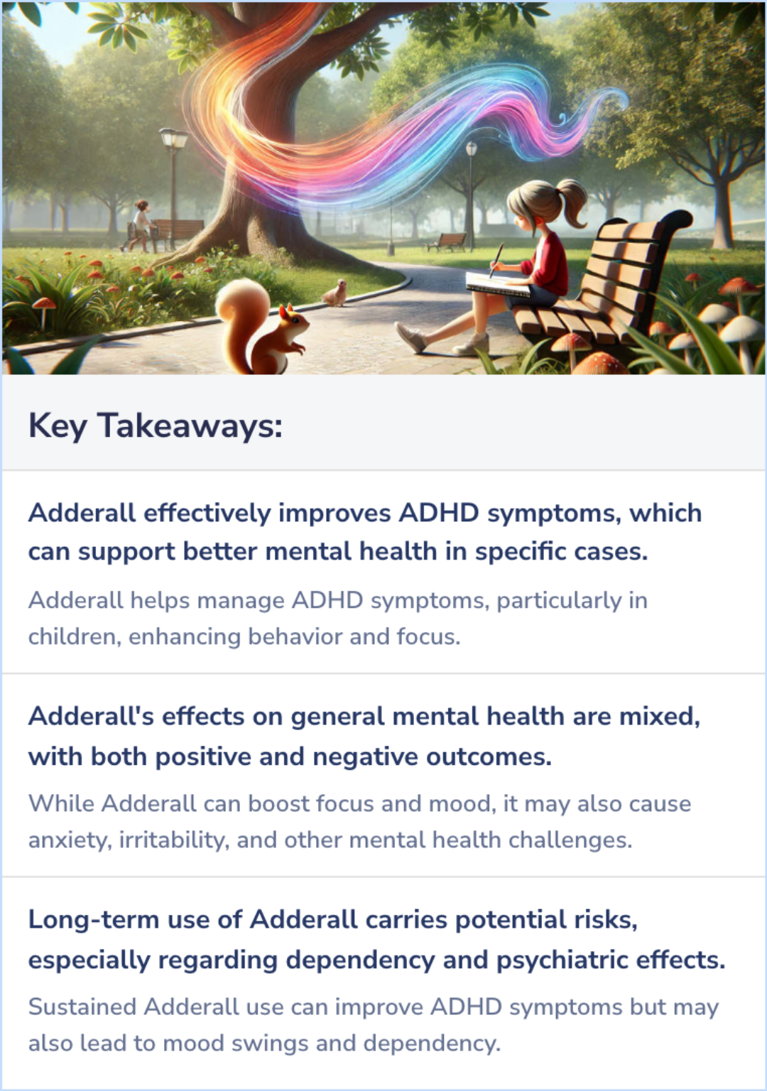 Key Takeaways for Does Adderall improve general mental health?
