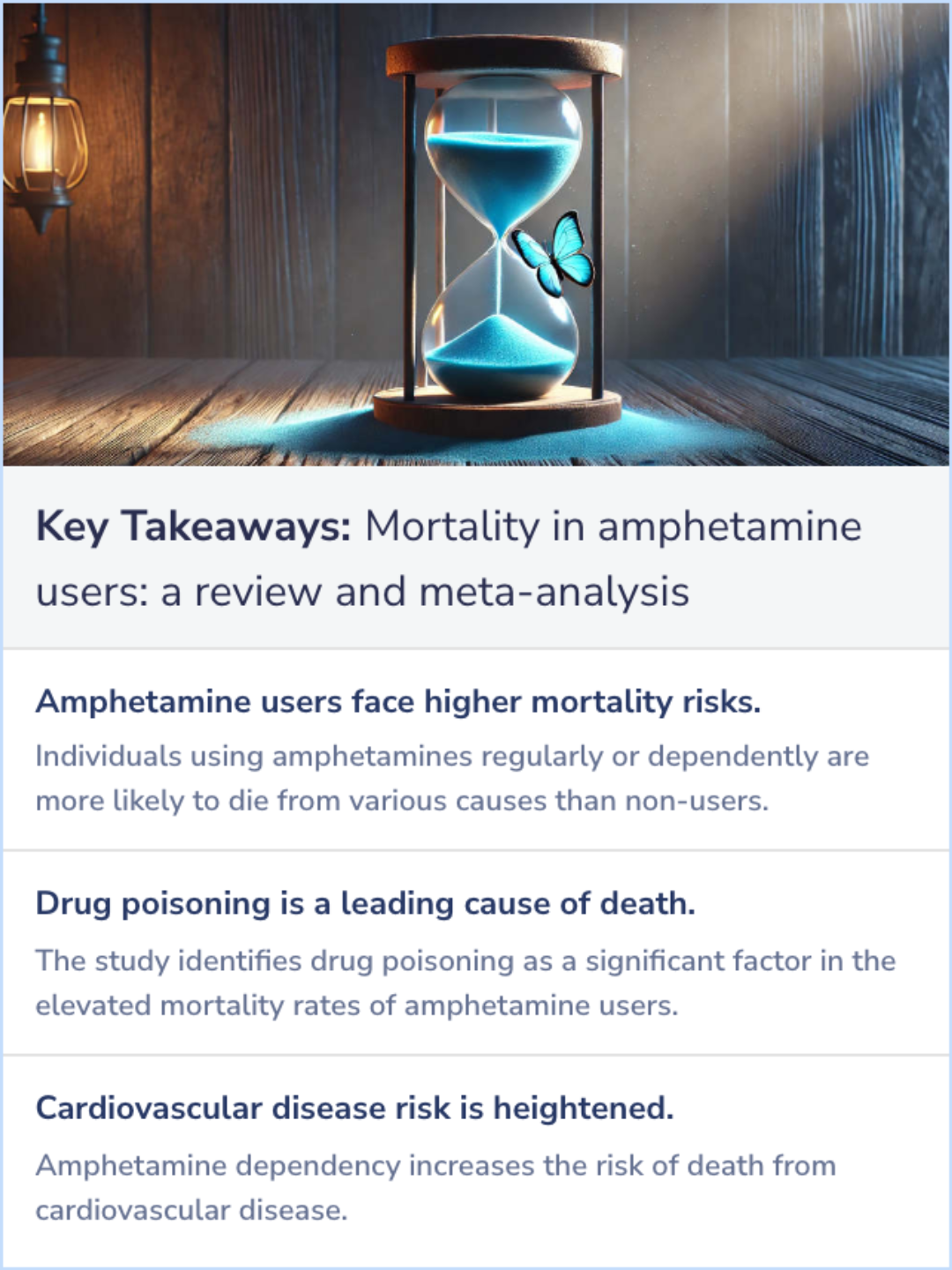 Key Takeaways for Mortality among people with regular or problematic use of amphetamines: a systematic review and meta-analysis