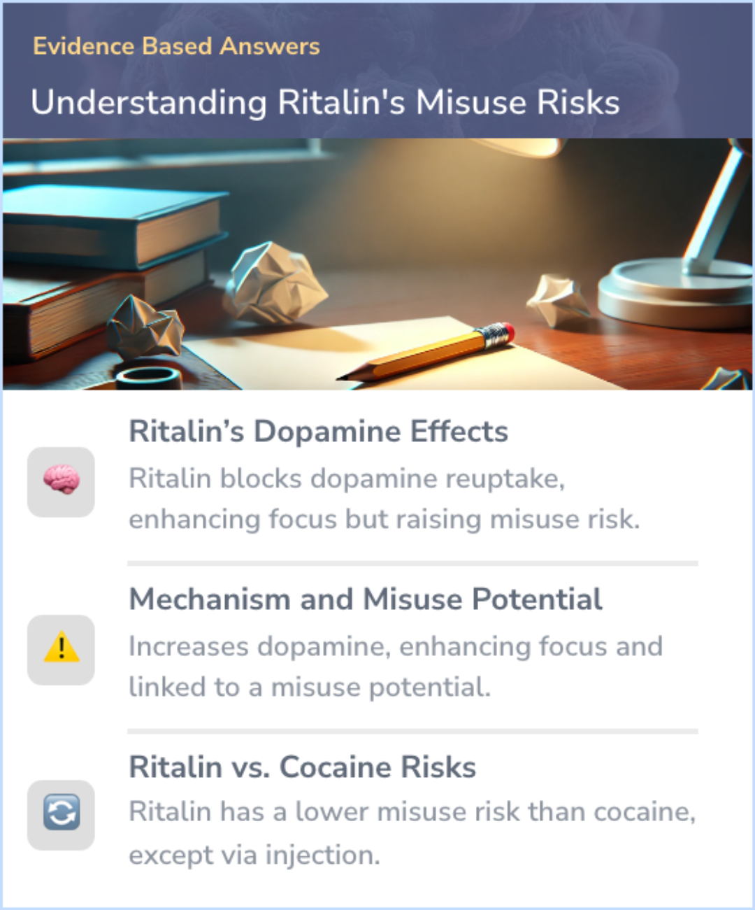 An infographic on The Abuse Potential of Ritalin (methylphenidate)