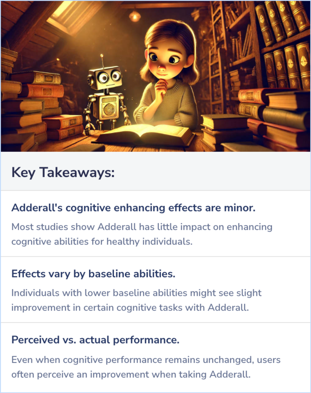 Key Takeaways for Studies on Adderall and Cognition in Healthly Individuals