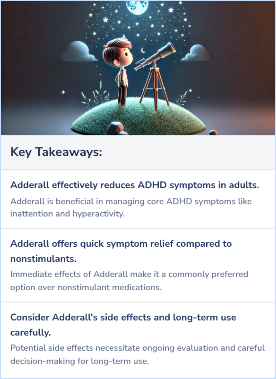 Key Takeaways for Is Adderall effective in treating adults with ADHD?
