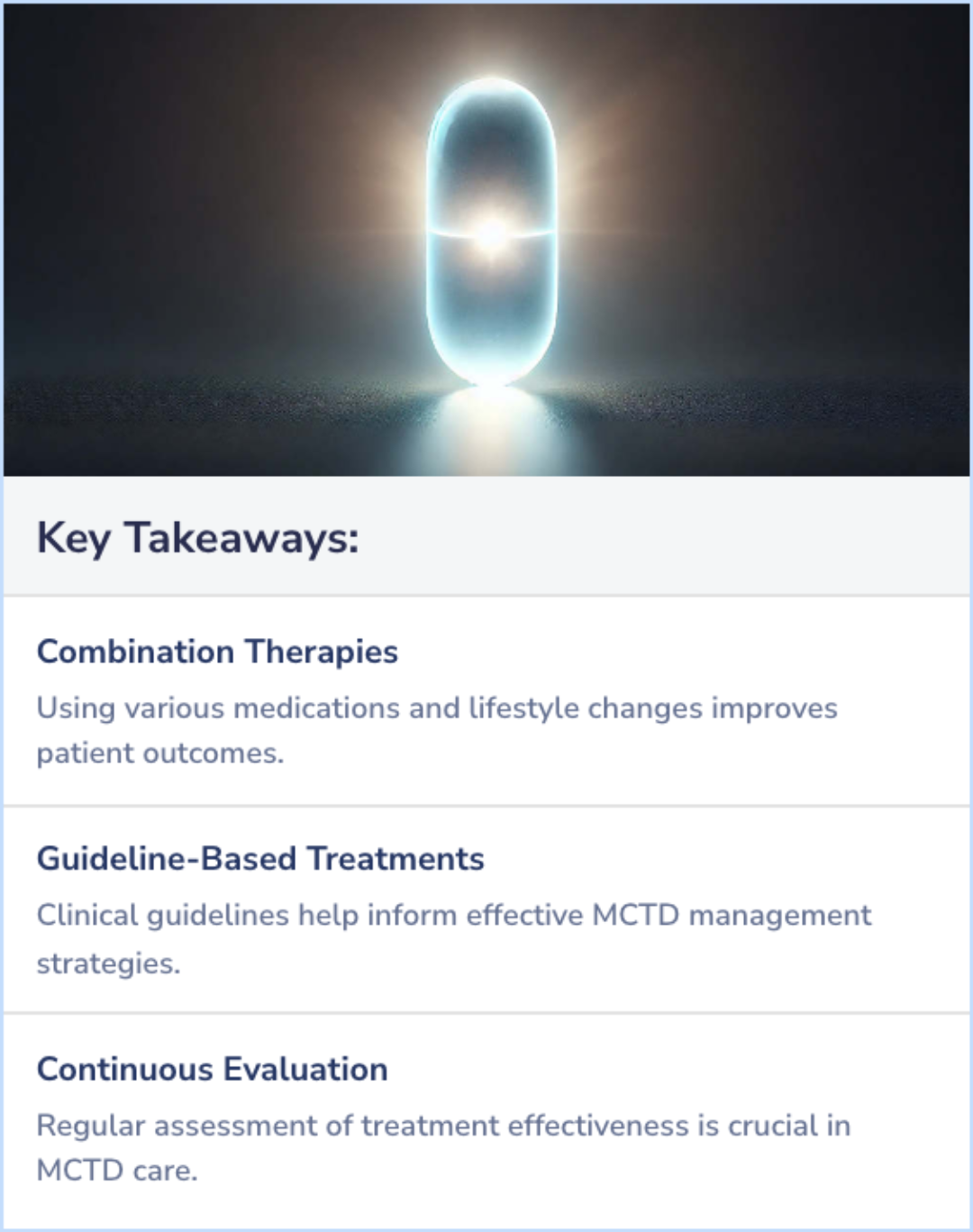 Key Takeaways for MCTD Treatment Strategies
