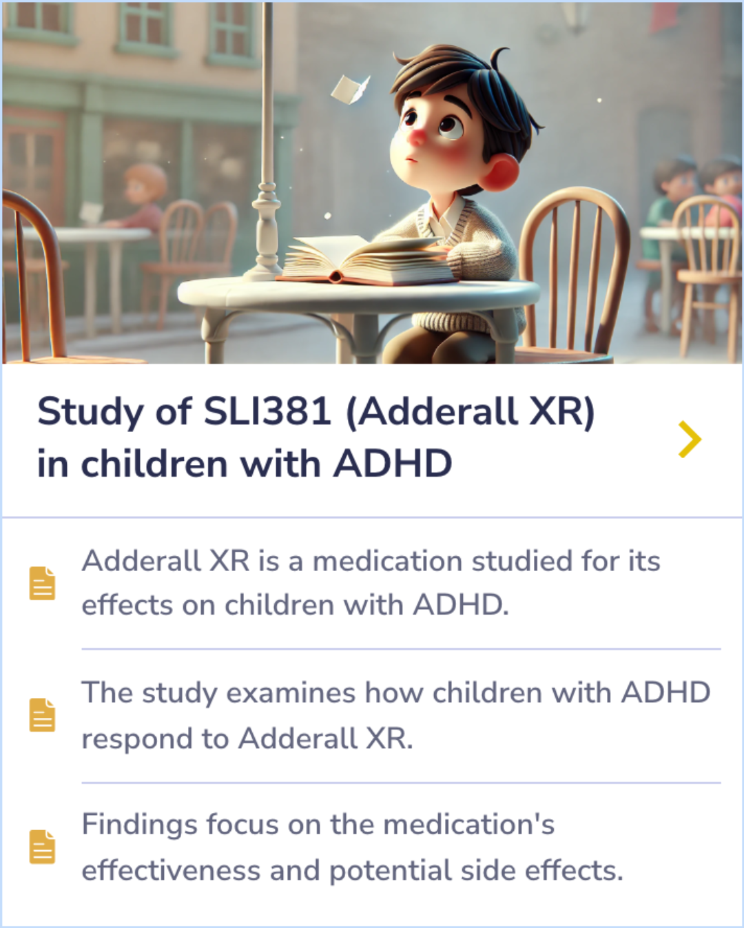 Summary Card illustrating various aspects affecting the performance and effectiveness of ADHD medication treatments.