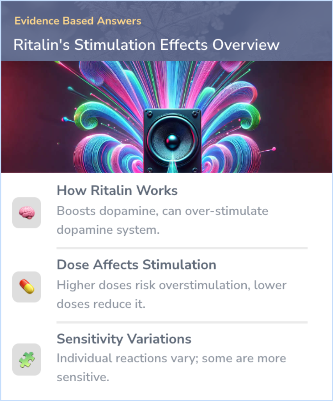 An infographic on Does Ritalin cause overstimulation?