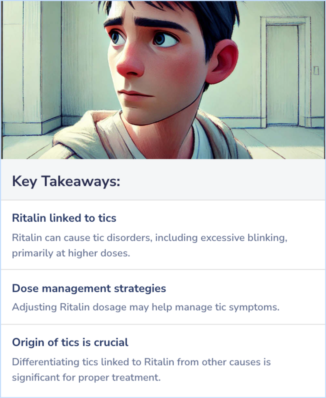 Key Takeaways for Can Ritalin cause excessive blinking?